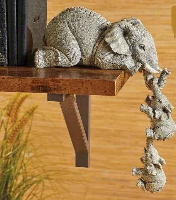 Conjunto de 3 Peças de Figuras de Elefante para Decoração Oferlar