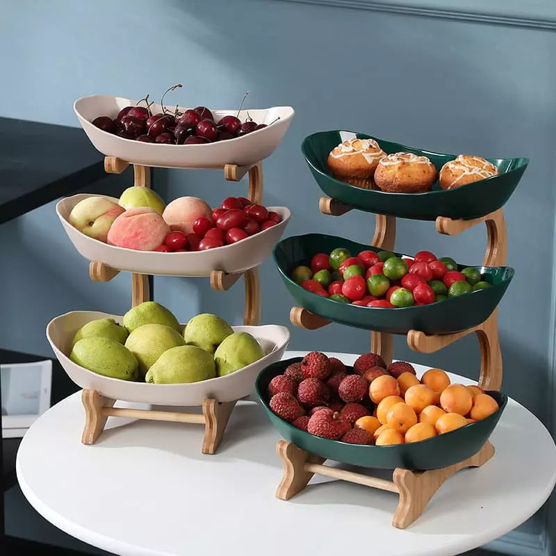 Fruteira de Mesa Cesta de Fruta Bambu Oferlar