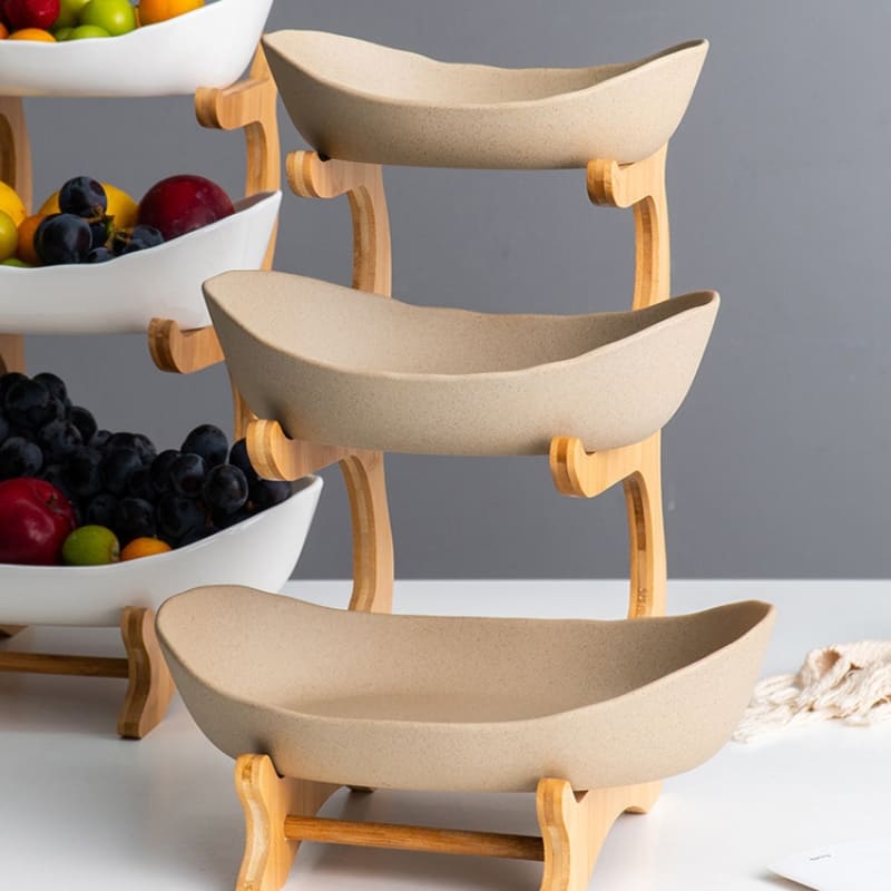 Fruteira de Mesa Cesta de Fruta Bambu Oferlar