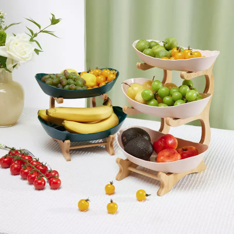 Fruteira de Mesa Cesta de Fruta Bambu Oferlar