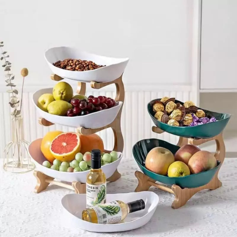 Fruteira de Mesa Cesta de Fruta Bambu Oferlar