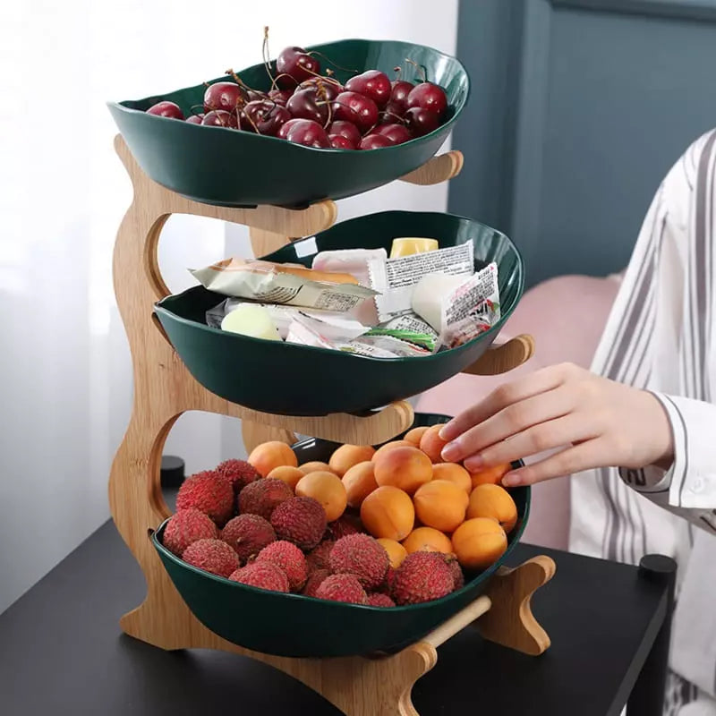 Fruteira de Mesa Cesta de Fruta Bambu Oferlar