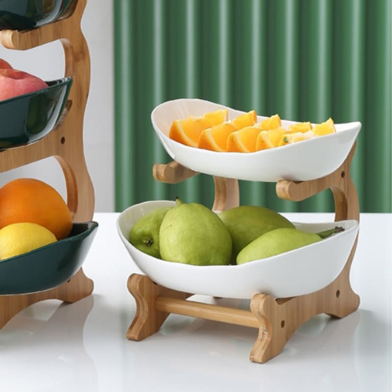 Fruteira de Mesa Cesta de Fruta Bambu Oferlar