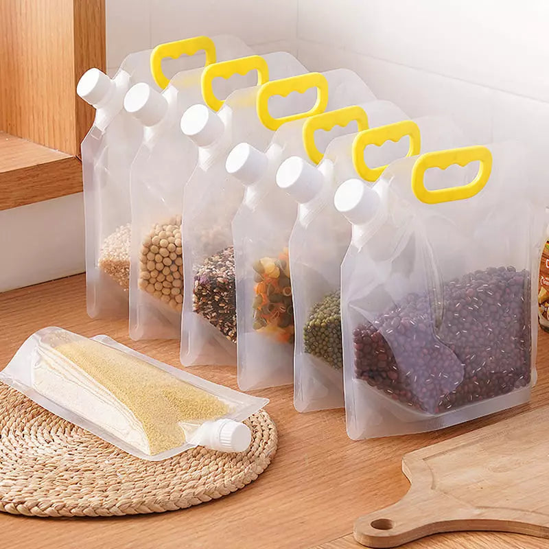 Kit 10 Sacos de Armazenamento Dispenser de Alimentos Oferlar