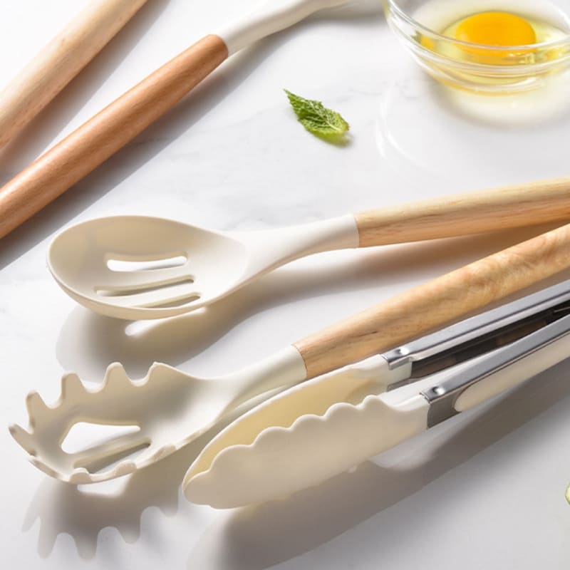 Kit Utensílios de Cozinha 14 Peças Silicone Com Organizador Oferlar