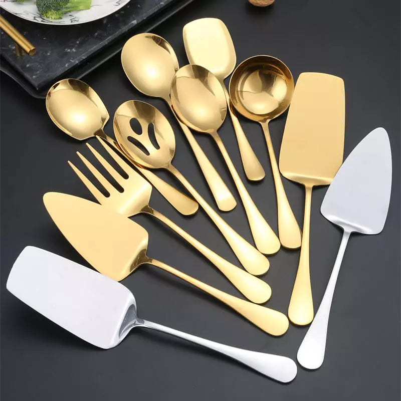 Kit Utensílios de Cozinha 6 Peças Inox Dourado Oferlar