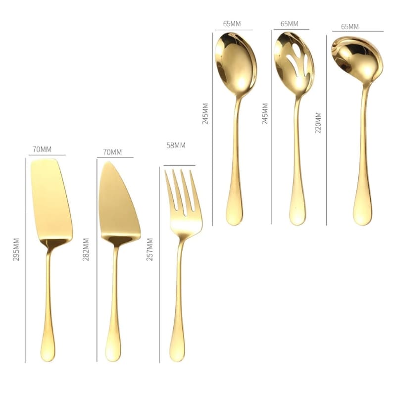 Kit Utensílios de Cozinha 6 Peças Inox Dourado Oferlar