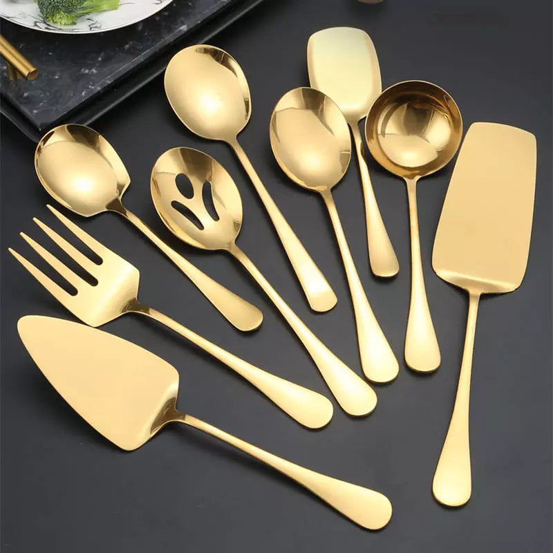 Kit Utensílios de Cozinha 6 Peças Inox Dourado Oferlar