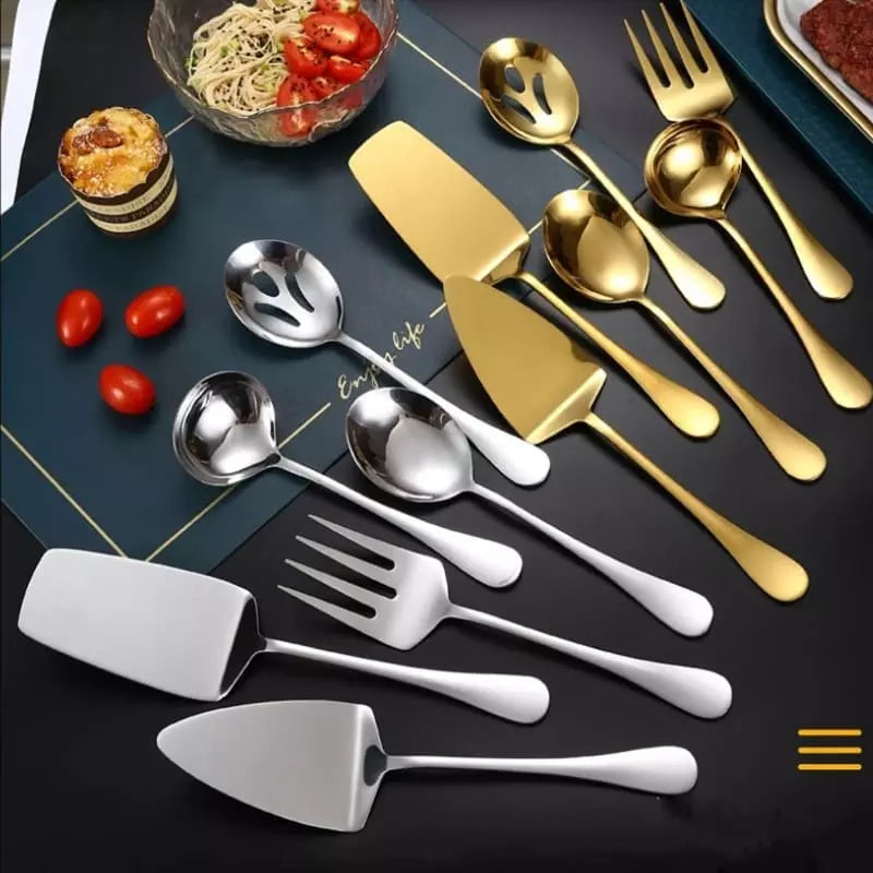 Kit Utensílios de Cozinha 6 Peças Inox Dourado Oferlar