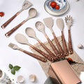 Kit Utensílios de Cozinha Silicone 10 Peças Com Organizador Rosé Oferlar