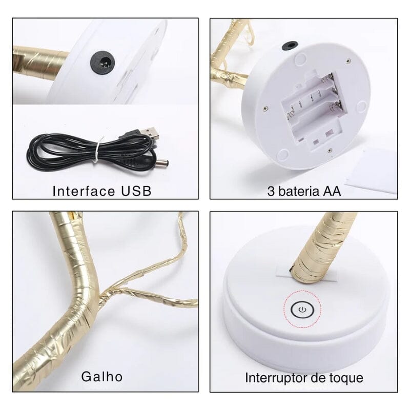 Luminária de Mesa Led USB Árvore Decorativa Oferlar