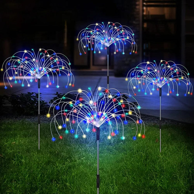 Luminária Solar de Jardim LED Fogos de Artifício Oferlar