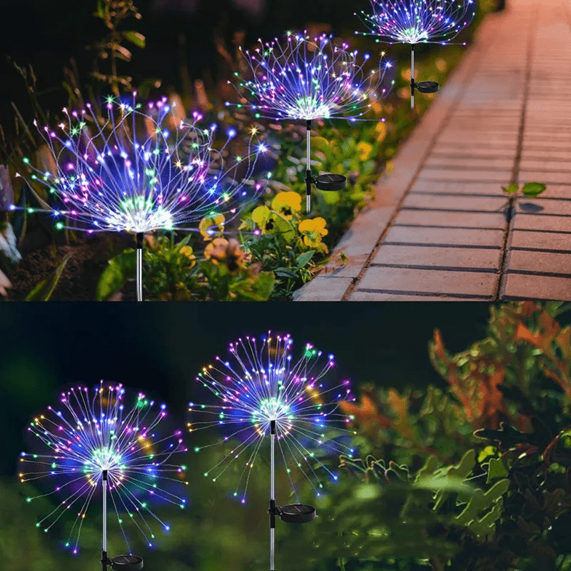 Luminária Solar de Jardim LED Fogos de Artifício Oferlar