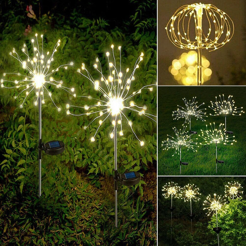 Luminária Solar de Jardim LED Fogos de Artifício Oferlar