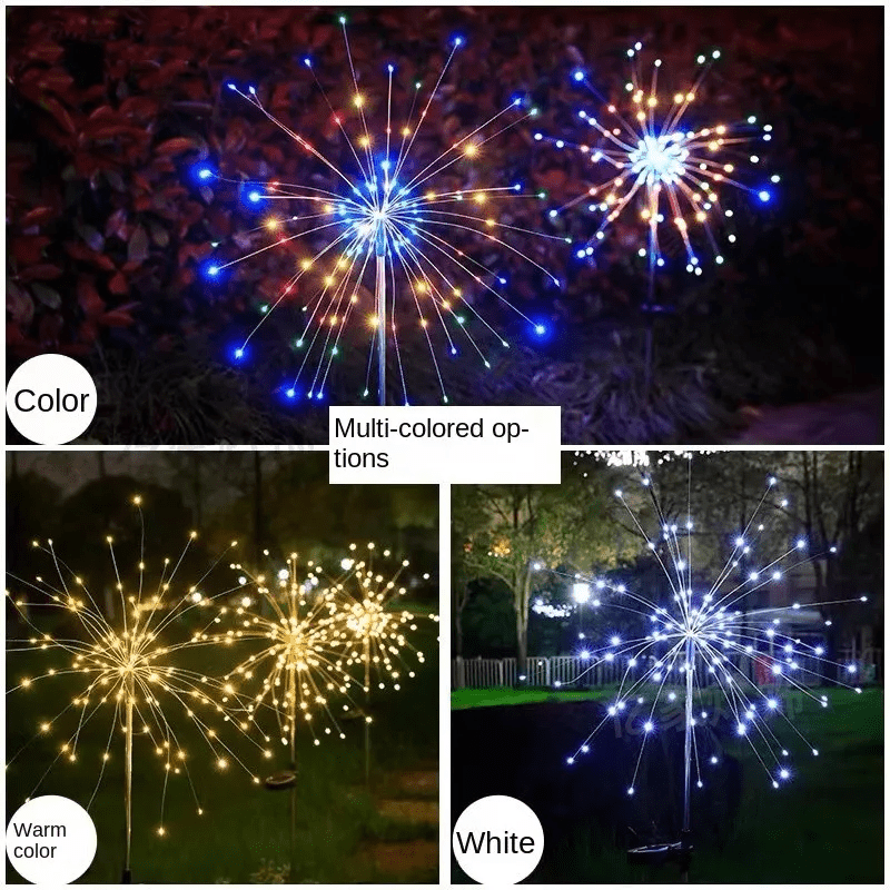 Luminária Solar de Jardim LED Fogos de Artifício Oferlar