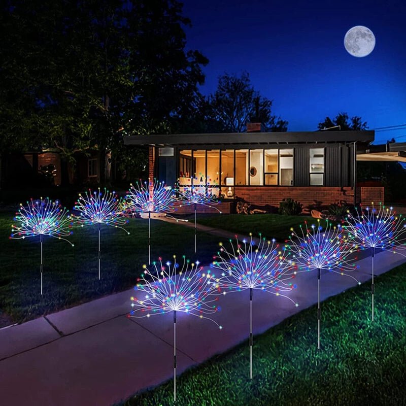 Luminária Solar de Jardim LED Fogos de Artifício Oferlar