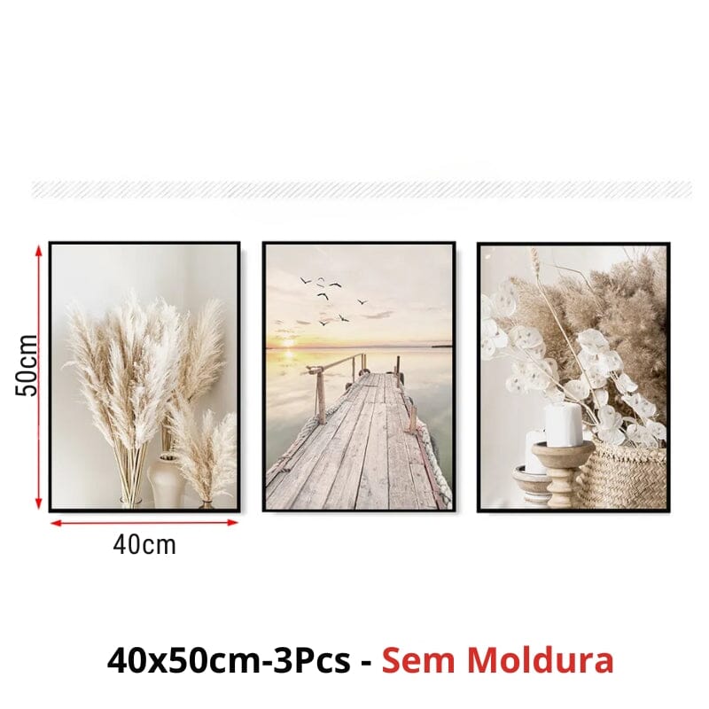 Quadro Decorativo para Sala Paisagem Ilustrativa Oferlar