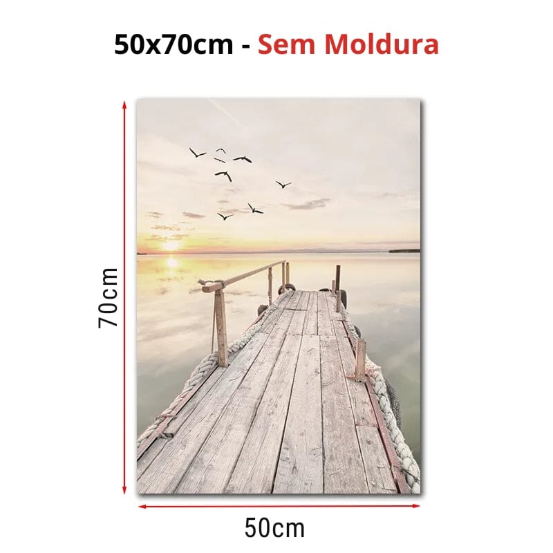 Quadro Decorativo para Sala Paisagem Ilustrativa Oferlar